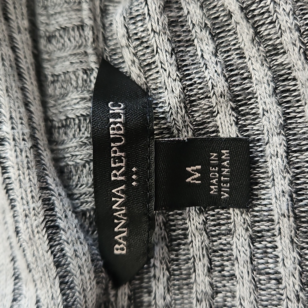 Banana Republic Gray Stripe Knit Open Front Cardigan - Picture 2 of 4